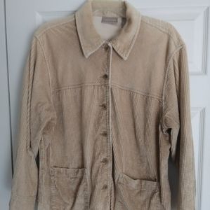 Nordstrom Womens Corduroy Beige Top Petite Large